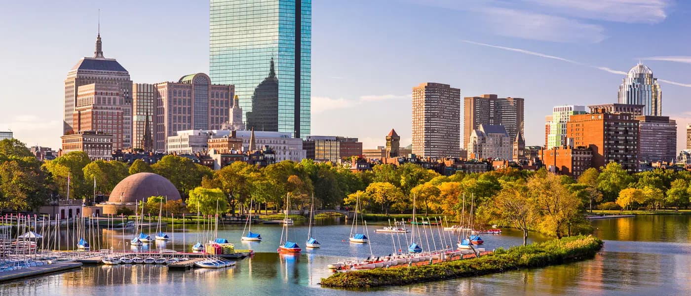 Aerial view of Boston